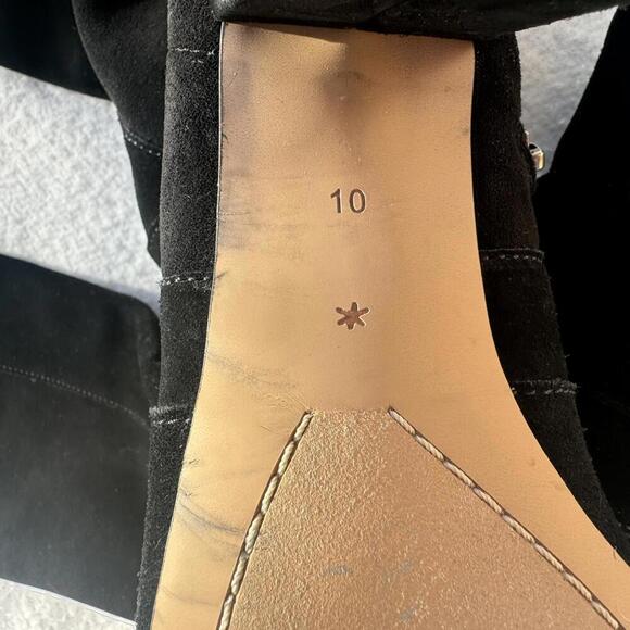 Splendid Over the Knee Suede Leather Boots Black Size 10 - Picture 7 of 11